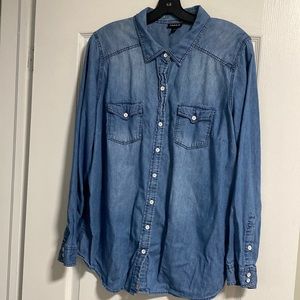 Torrid denim button up long sleeve